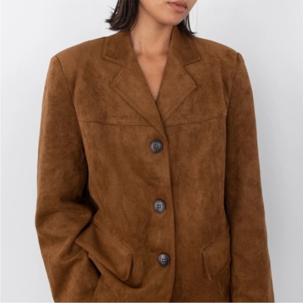 Oak + Fort Vegan Suede Blazer Xs NWT
